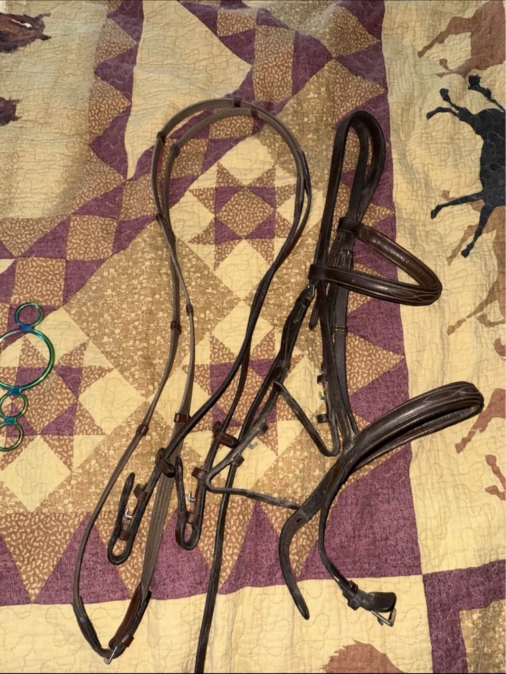 Classic Brown Leather Horse Bridle Set - Brown